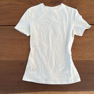 Skims Cotton Jersey T-Shirt in Bone NWT